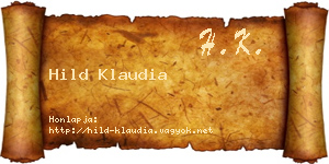 Hild Klaudia névjegykártya